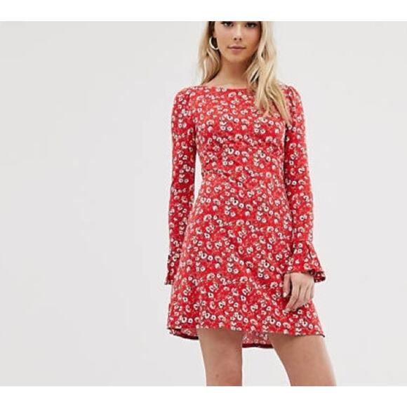 Free People Red Floral Dress Size XS - Picture 1 of 8